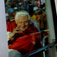 Pope Benedict XVI waves to a crowd during World Youth Day 2008 in Sydney, Australia. Photo courtesy of Catholic Weekly